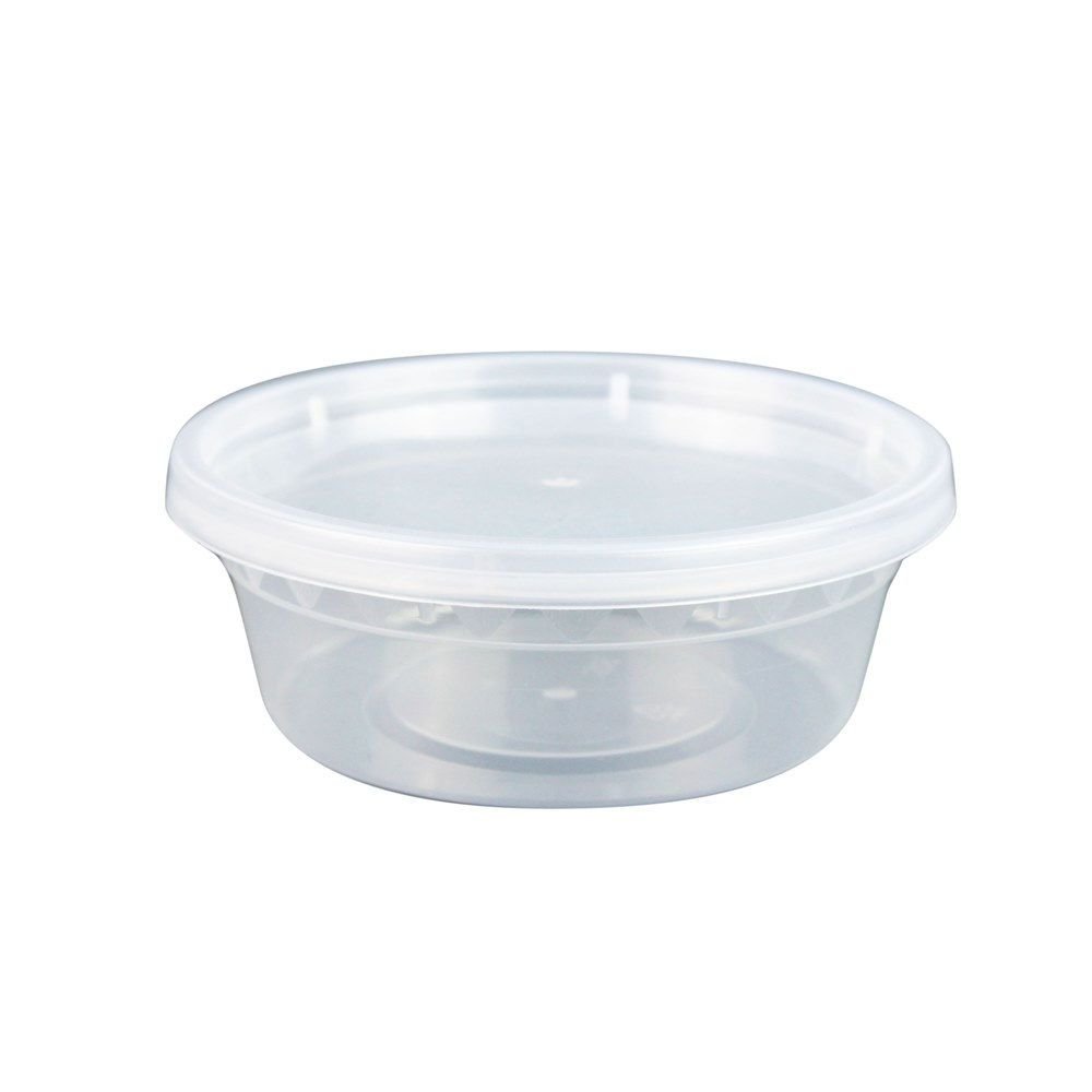 50108.1 8 OZ PLASTIC FOOD CONTAINER WITH LID(SOUP CUP) - 1 case (240 set) - Image 1