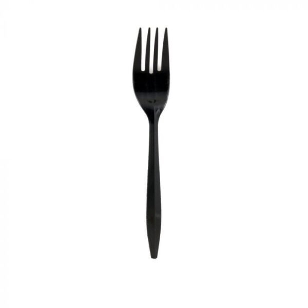 Medium Weight 5.8" Black Plastic Fork - 1 case (1000 piece)