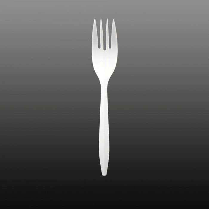 5200w.1 Medium Weight 5.8" White Plastic Fork - 1 case (1000 piece) - Image 1