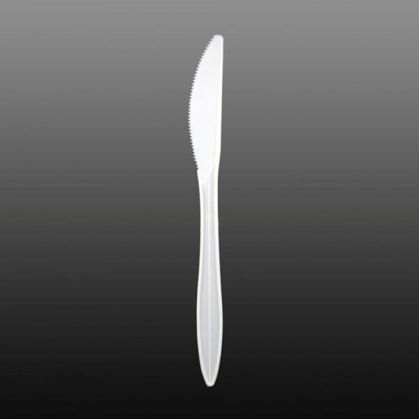 Medium Weight White Plastic Knife - 1 case (1000 piece)