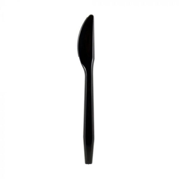 Medium Weight Plus 6.5" Black Plastic Knife - 1 case (1000 piece)
