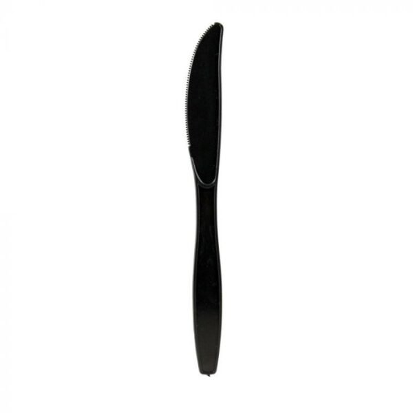 Heavyweight 6.8" Black Plastic Knife - 1 case (1000 piece)