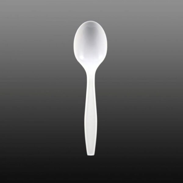 Heavyweight 5.75" White Round Bowl Plastic Soup Spoon - 1 case (1000 piece)