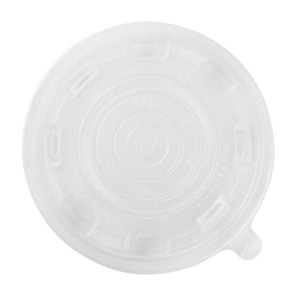 Clear Lids For 36 oz Black Microwavable Round Flat Bowl - 300/Case