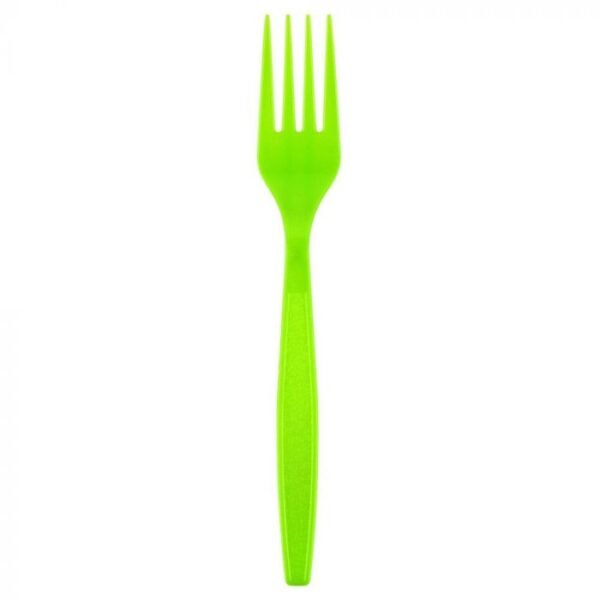 Heavyweight Plus 7" Lime Green Plastic Fork - 1 case (1000 piece)