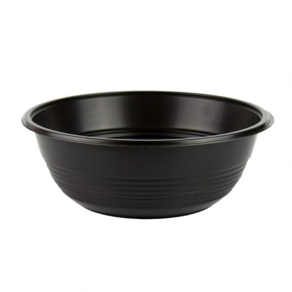 32 oz Black Plastic Microwavable Teriyaki Bowl - 1 case (300 ct)