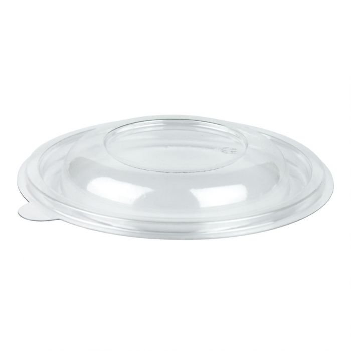 5418001.1_1 Clear Flat Lid For 18/24/32 oz 7" Plastic Salad Bowl - 1 case (300 piece) (Fit 7" Salad Bowls) - Image 1