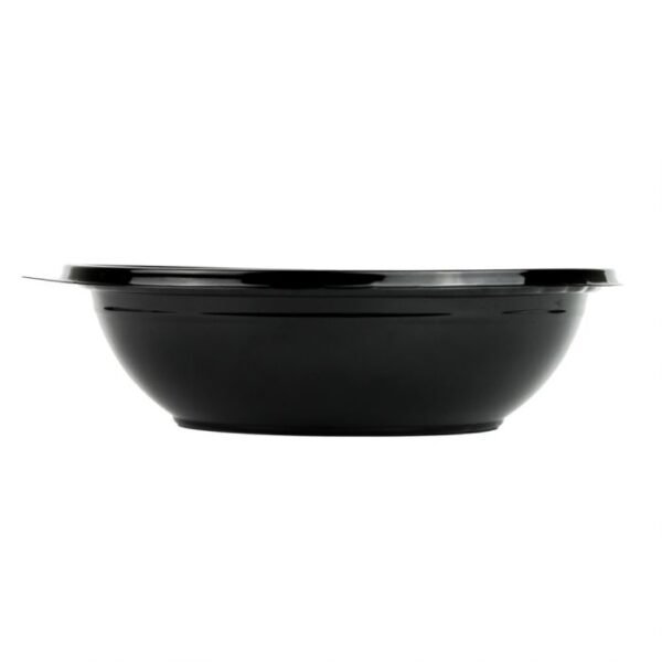 32 oz Black 8" Premium PET Plastic Salad Bowl - 200/Case