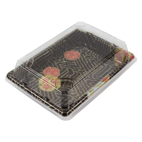 00 Sakura Sushi Container/Tray w/Clear Lid Combo (6.46x3.5x0.83 in) - 400/case