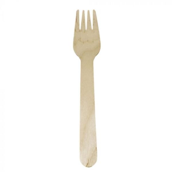 Heavyweight 6.2" Natural Compostable Wooden Fork - 1 case (1000 piece)