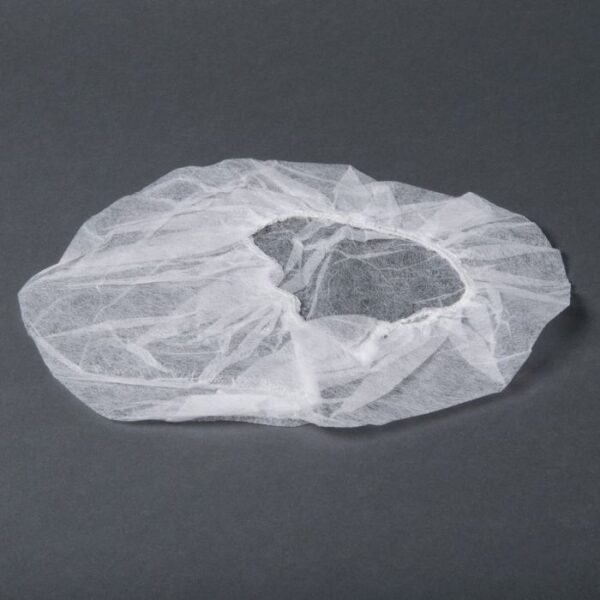 21" White Disposable PP Bouffant Round Cap - 1 case (1000 piece)
