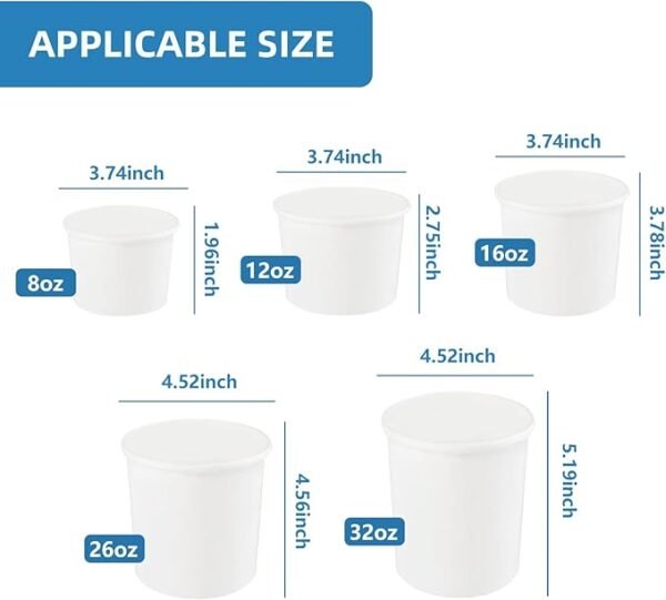12oz To Go Soup Bowls, Hot & Cold Take Out Food Storage Containers(500 piece)