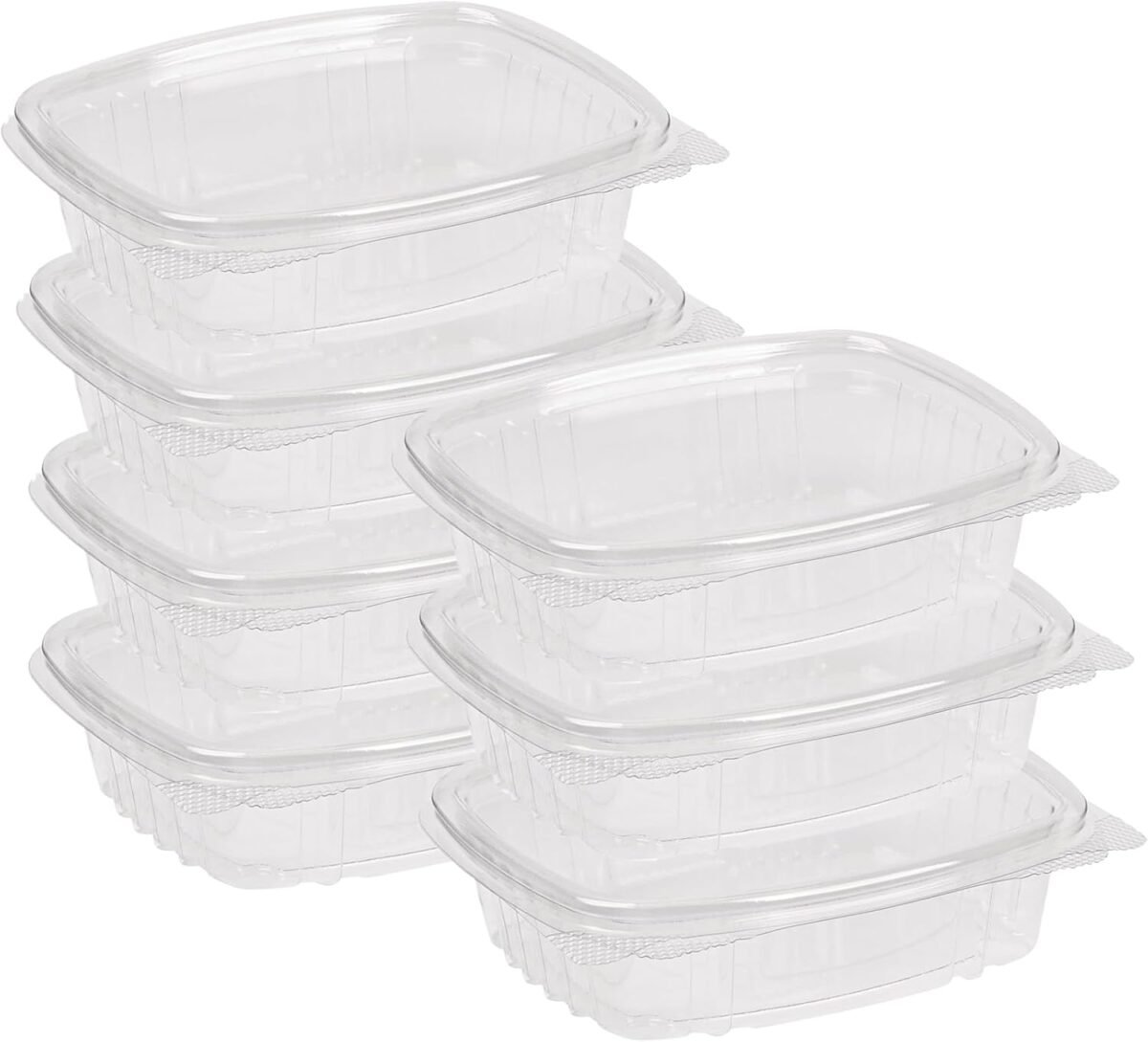200 Count 8 oz  Clear PET Plastic Hinged-Lid Deli Container - - Image 1