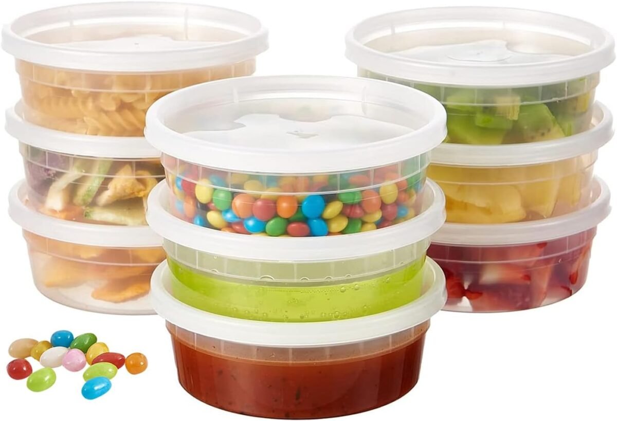 8oz Deli Food Storage Containers, 500 Sets  BPA Free, Microwave/Dishwasher/Freezer Safe - Image 1