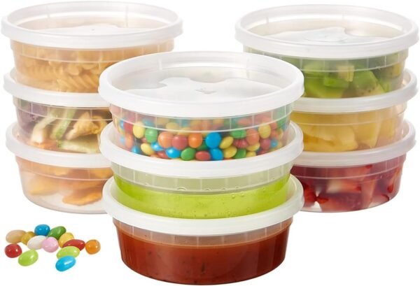 8oz Deli Food Storage Containers, 500 Sets  BPA Free, Microwave/Dishwasher/Freezer Safe