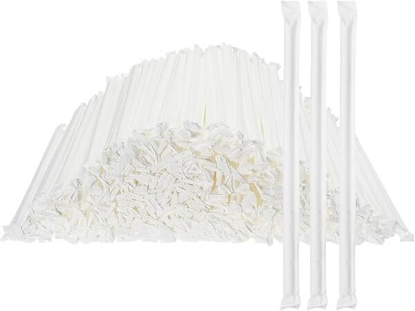 1200 Count Individually Wrapped Clear Plastic Straws - 10.25" BPA-Free Disposable Straws Perfect