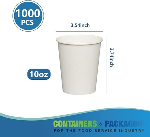 10oz 1000 Pack Bulk Take Out Hot and Iced To Go Drinking Cups for Hot Chocolate/Coffee/Juice/Tea - White