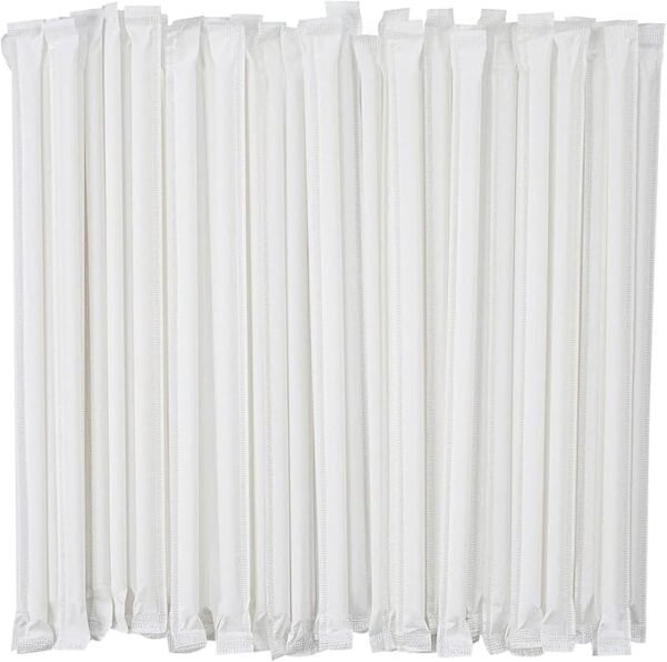 Jumbo Clear Straws - 12,000 Count, 7.75" Individually Wrapped Disposable Straws Ideal for Milkshakes, Bubble Tea & Shaved Ice - 500 per Box, 24 Boxes per Carton