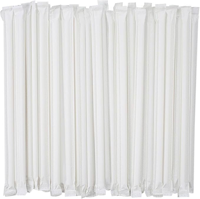 61pmcRz1PlL._AC_SX679_ Jumbo Clear Straws - 12,000 Count, 7.75" Individually Wrapped Disposable Straws Ideal for Milkshakes, Bubble Tea & Shaved Ice - 500 per Box, 24 Boxes per Carton - Image 1