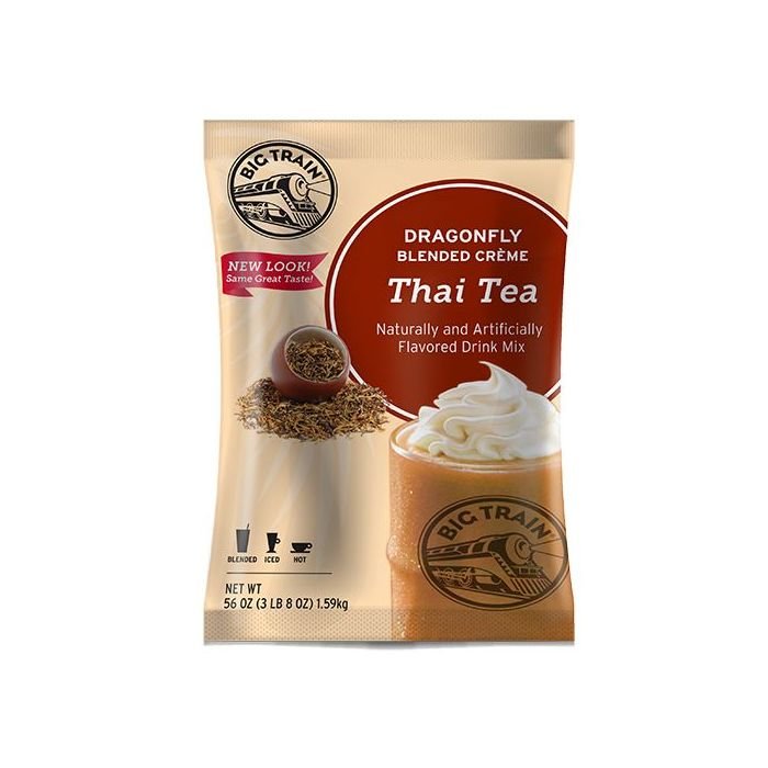 6432.1 Big Train Dragonfly Thai Tea Powder Mix 3.5 lb Bag - 1 bag - Image 1