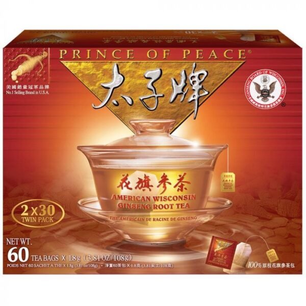 Prince of Peace American Ginseng Root Tea - Twin Pack (2 boxes X 30 tea bags)