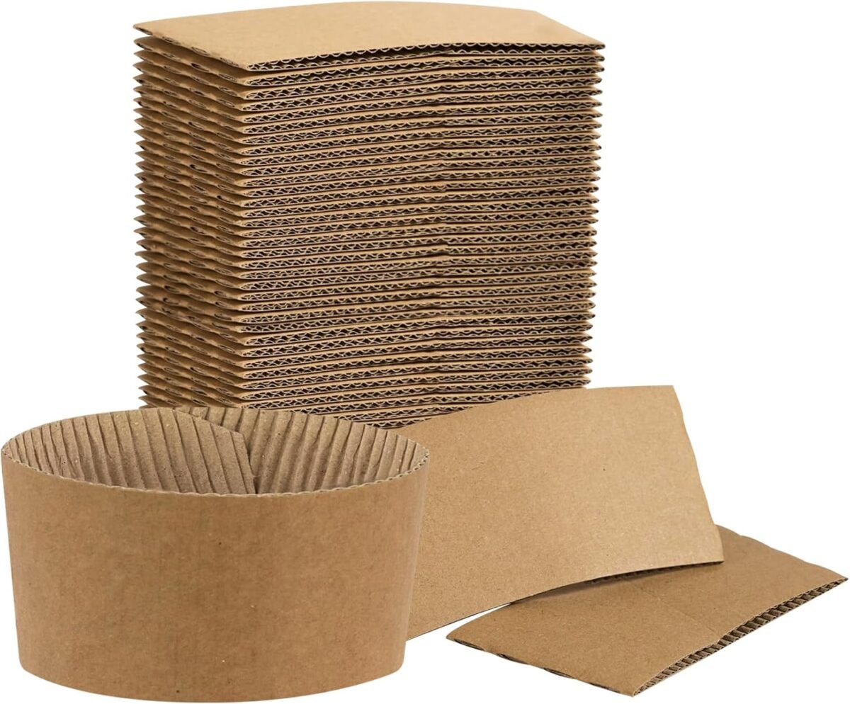 1000 Count 8 oz Disposable kraft Coffee Cup Sleeves for Beverage for Hot & Cold - Image 1