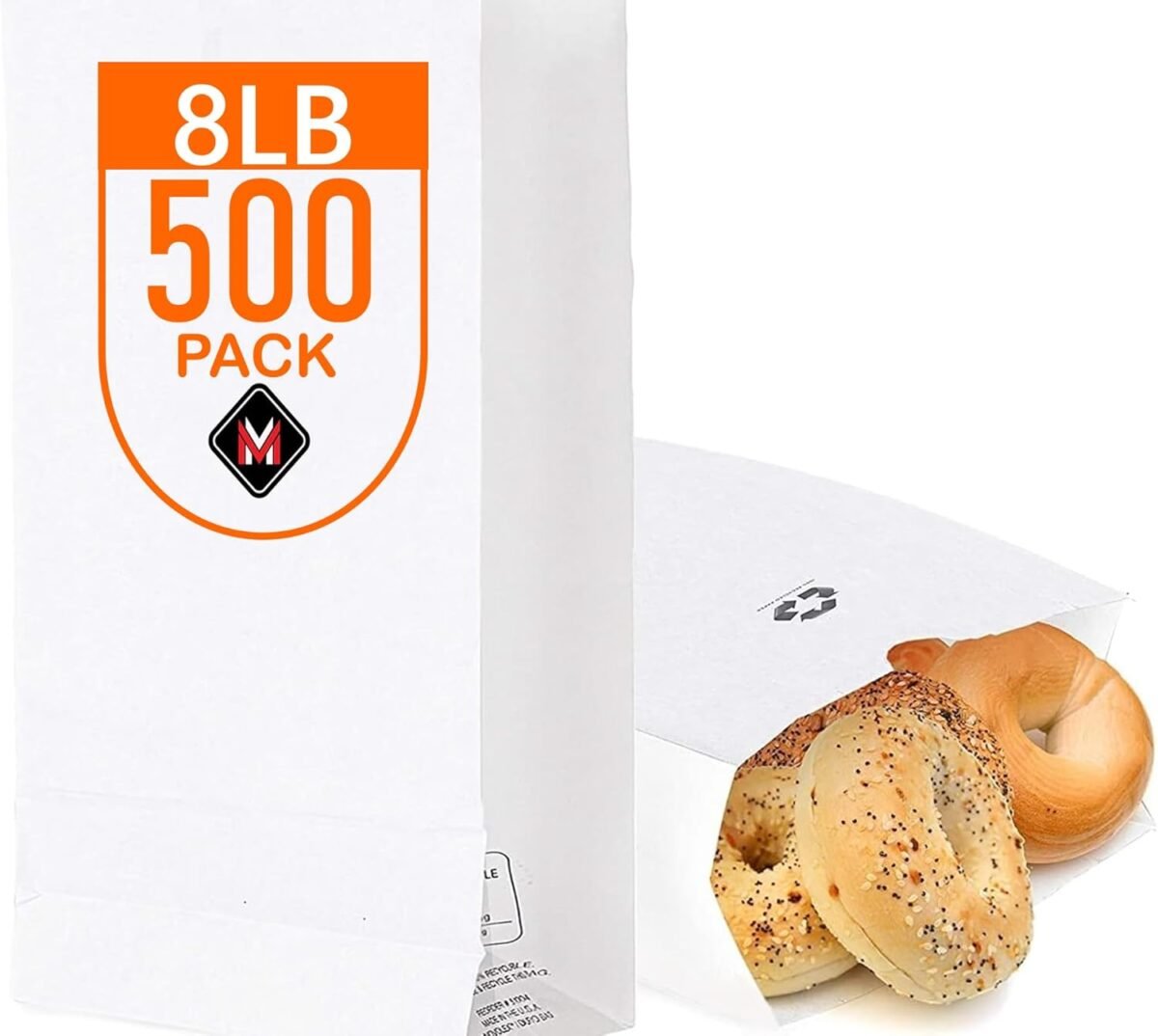 71CospM3BSL._AC_SX679_ 8# White Paper Grocery Bag (6 1/16 x 4 x 12 5/16 in) - 1 case (500 piece) - Image 1