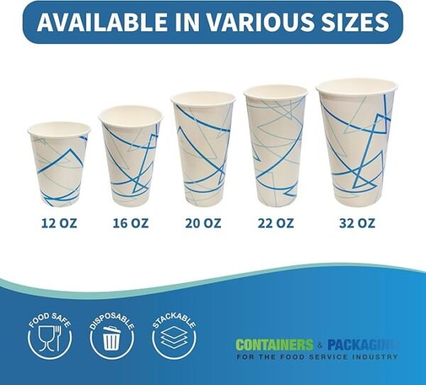 16 OZ PAPER COLD CUP PCC-16WB - 1 case (1000 piece) USE LID D0790