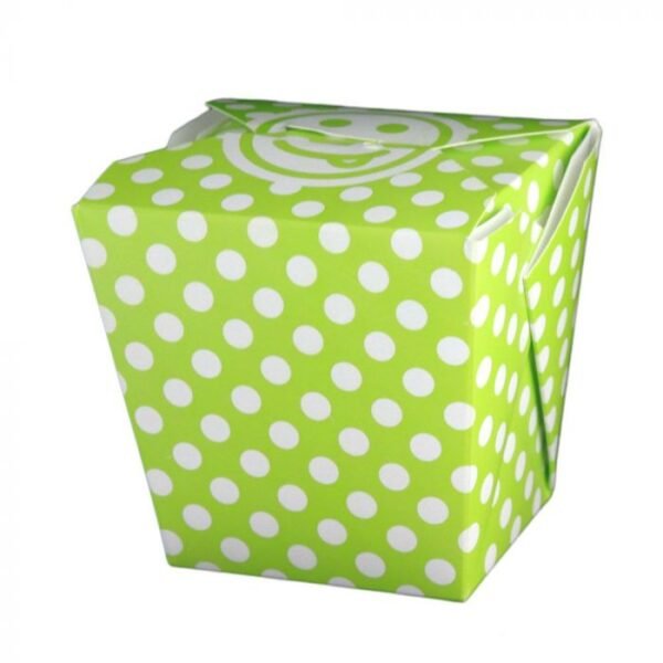 26 oz Polka Dot Green Microwavable Paper Take Out Container - 1 case (400 piece)