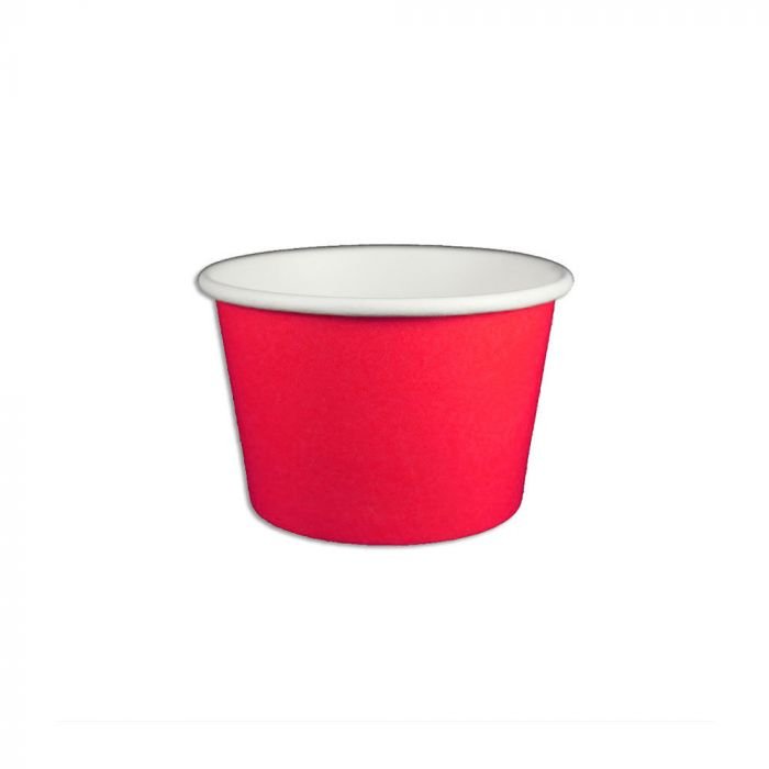 85125.1 8 oz Solid Red Cold/Hot Paper Food Container - 1 case (1000 piece) - Image 1