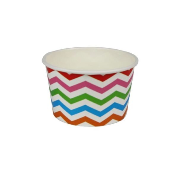 20 oz Chevron Rainbow Cold/Hot Paper Food Container - 600/Case