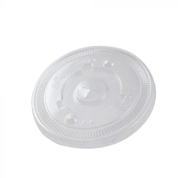 16-22 oz Clear Plastic Flat Lid With X-Slot For Cold Paper Cups - 1 case (1000 piece)