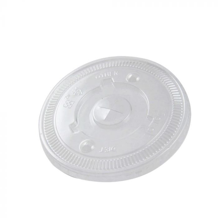 16-22 oz Clear Plastic Flat Lid With X-Slot For Cold Paper Cups - 1 case (1000 piece)