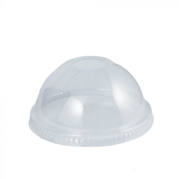 8-10 oz Clear Plastic Dome Lid With Hole For for PET Cups (78mm) - 1 case (1000 piece)