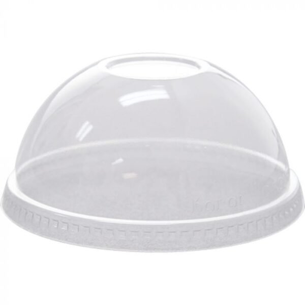 12-24 oz Clear Plastic Dome Lid With No Hole For PET Cups (98mm) - 1 case (1000 piece)