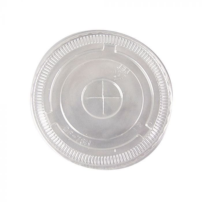 fl78.1 8-10 oz Clear Plastic Flat Lid With X-Slot For PET Cups (78mm) - 1 case (1000 piece) - Image 1