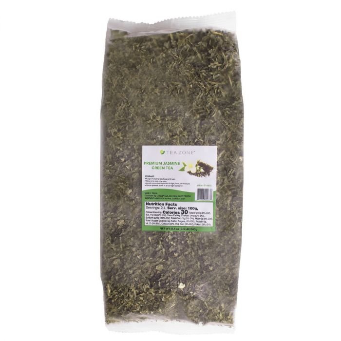 t8004.1 Tea Zone Premium Jasmine Green Tea Leaves 8.5 oz Bag - 1 case (25 bag) - Image 1