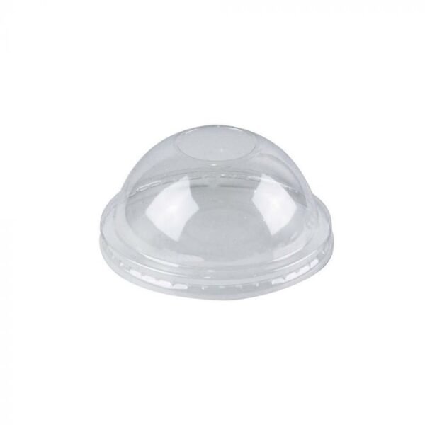 5 oz Clear Plastic Dome Lid With No Hole For Cold/Hot Paper Food Containers - 1000/Case