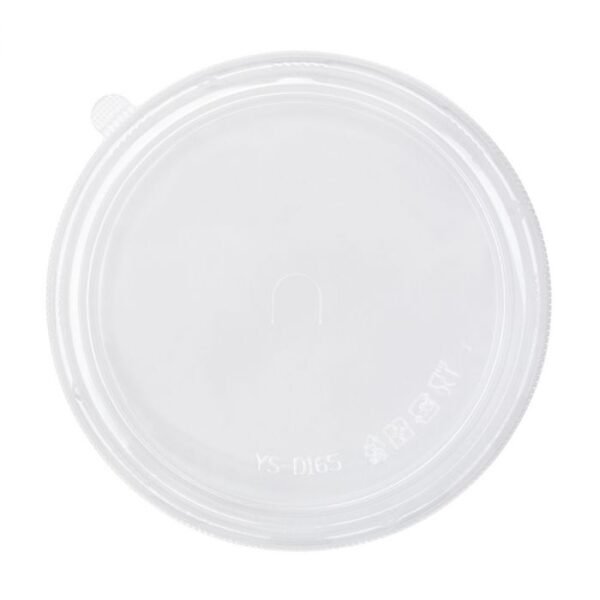 32 oz Clear Plastic Low Dome Lid With U Vent For Paper Short Buckets - 300/Case