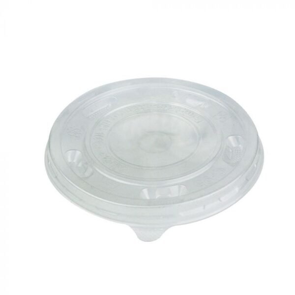 KR 6/8 oz Translucent Plastic Flat Lid With Pin Hole For Cold/Hot Paper Food Containers - 1 case (1000 piece)