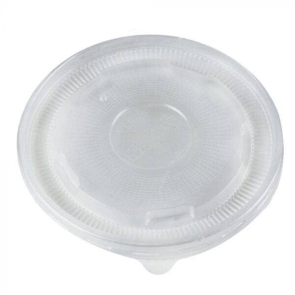 20 oz Translucent Plastic Flat Lid With Pin Hole For Cold/Hot Paper Food Containers - 600/Case