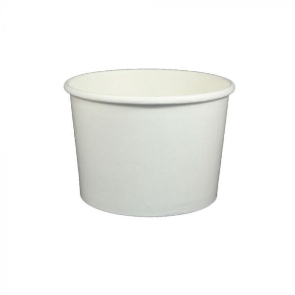 KR 16 oz Solid White Cold/Hot Paper Food Container - 1000/Case