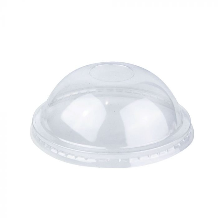 ycdl-16.1_1 YOCUP 16 oz Translucent Plastic Flat Lid With Pin Hole For Cold/Hot Paper Food Containers - 1000/Case - Image 1