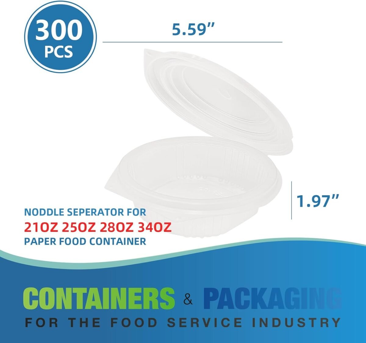 600 Packs Noodle Separator for 21oz/25oz/28oz/34oz Disposable Paper Food Storage Containers, Soup Bowls, Ice Cream Salad Cups - Image 1